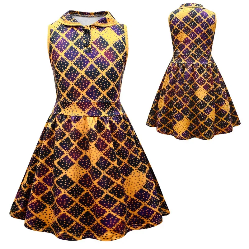 أفلام جديدة عنصري الفتيات الجمرة تأثيري حلي الصيف واد قصيرة الأكمام تي شيرت حفلة خمر الذهب منقوشة فساتين لهب شعر مستعار