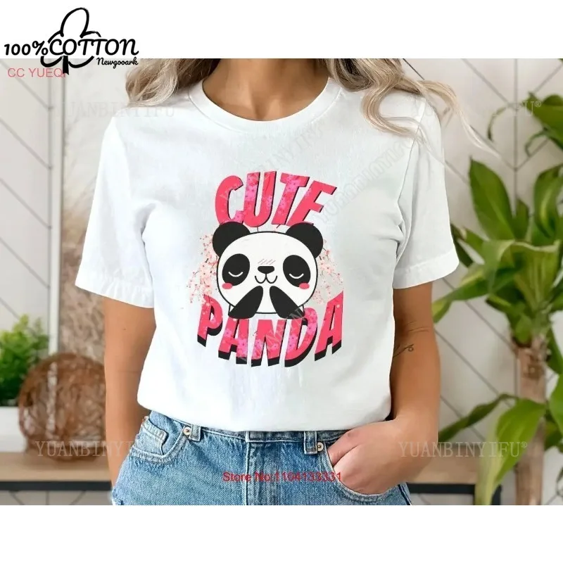 クラシックホットセールレディースかわいい服半袖コットンTシャツパンダ柄プリントレジャー快適クリエイティブ