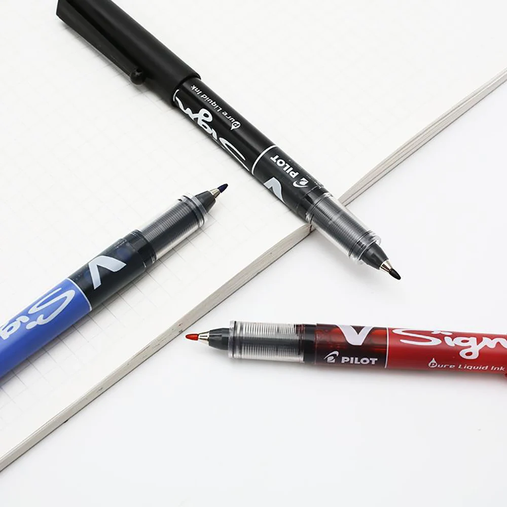 12 Pcs/Box PILOT V-sign Pen SW-VSP Large Capacity Water Pen Sketching Design Hand Painted 1.0mm Office Accessories Stationery