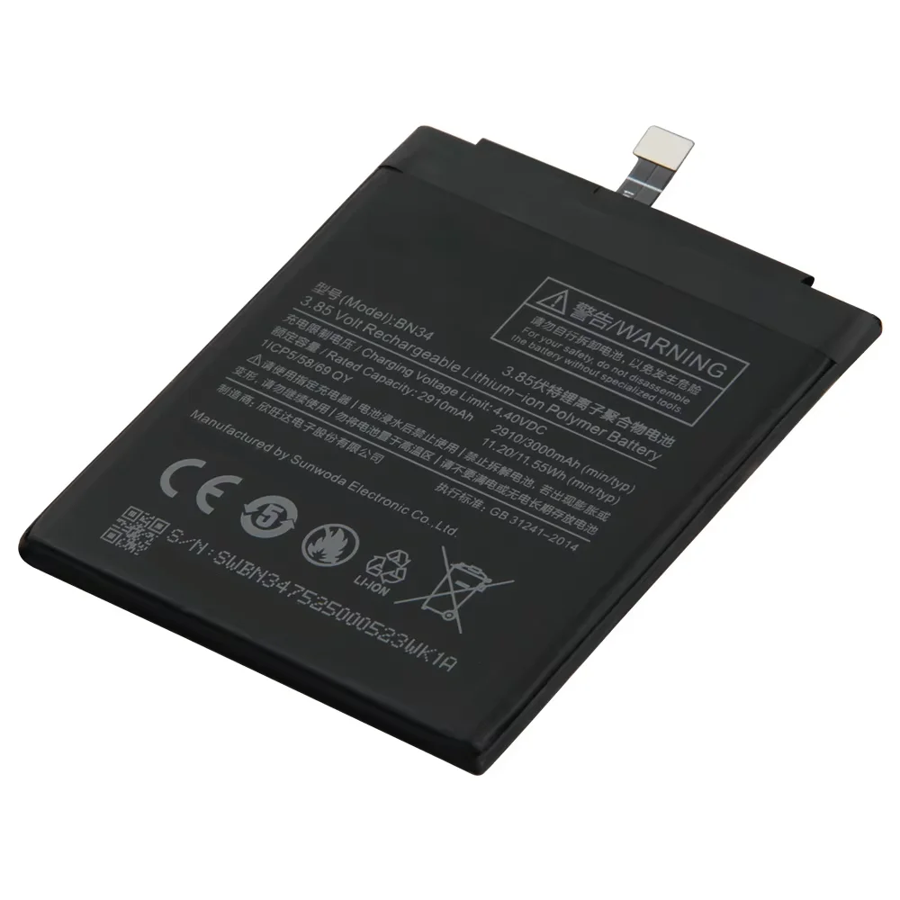 Сменный аккумулятор BN34 для телефона Xiaomi Mi Redmi 5A Redrice5A, аккумуляторы 3000 мАч с инструментами