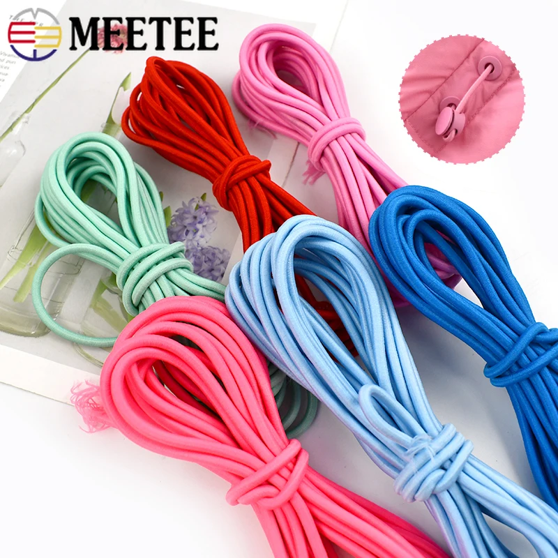 5-20M 4mm Elastic Band for Hair Round Stretch Cord Pants Belt Rubber Bands Shoelaces Bungee Rope for Bar Strap Manual Accessory