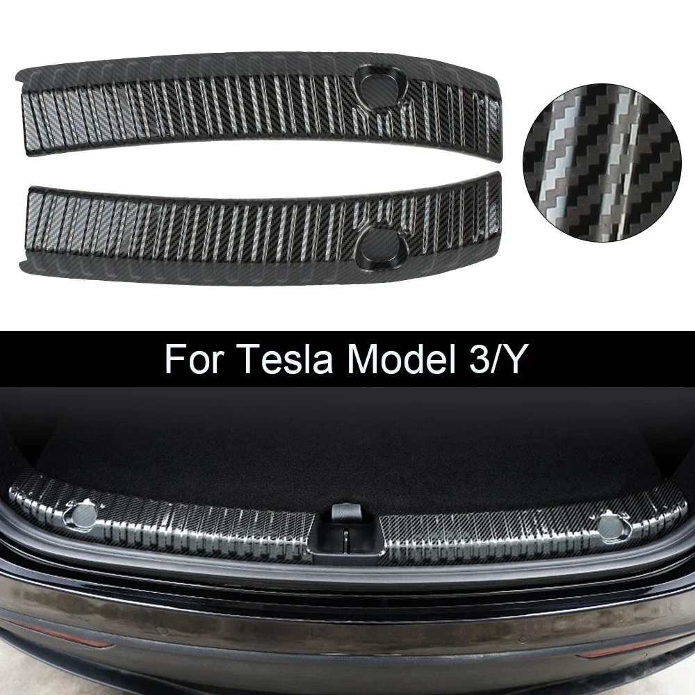 Trunk Bumper Covers for Tesla Model 3 Y 3+ Highland Sill Guard Protector Strip Sticker Stainless Steel Car Accessories 2021-2024