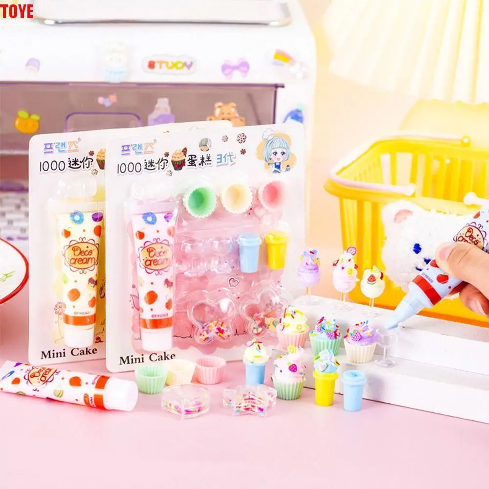 

10pcs/Set Simulation Cream Ice Cream Dessert Making DIY Cream Glue Cake Model Small Parts Handmade Play House Toy Role-Playing