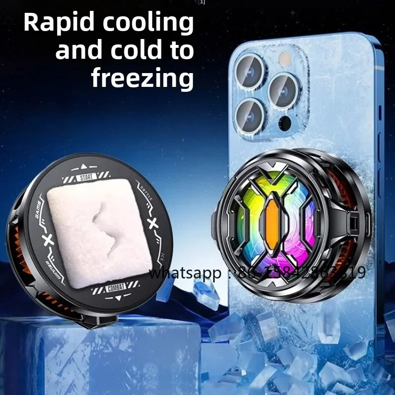 For Cell Phone Cooler Fast Cooling God Semiconductor Back Clip Silent Cooling Wireless Charging Air-cooled Gaming Fan
