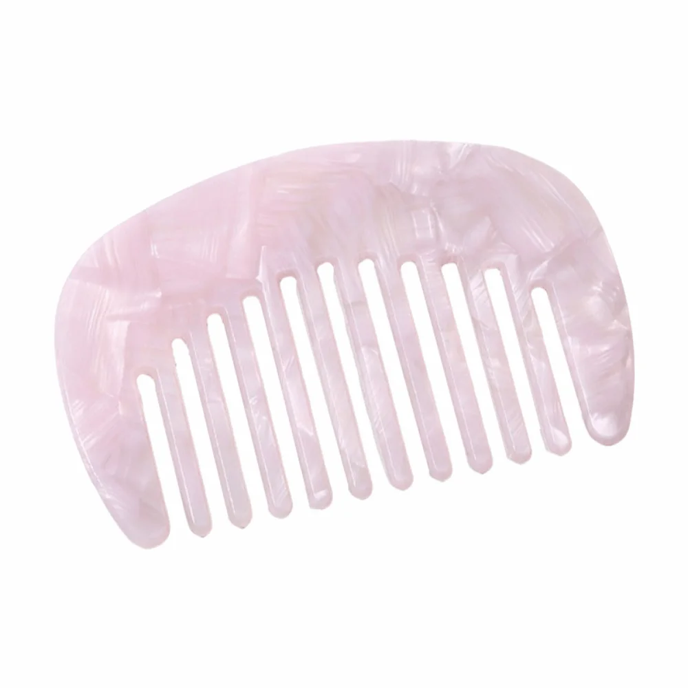 Marble Pattern Acetate Hair Comb Wide Tooth Pocket Comb Women's Anti-Static Hair Comb Multi Color Lightweight Scalp Massage Comb