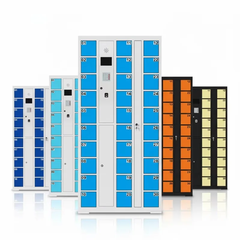 Public mobile phone charging station with electronic lock, suitable for areas with high traffic, shopping malls, offices