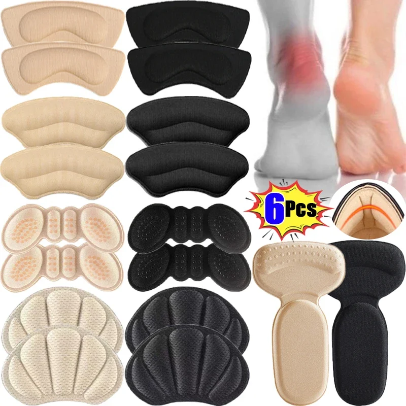 Plantillas de tacón alto ajustables para mujer, almohadillas adhesivas para zapatos, parche para aliviar el dolor, cuidado de los pies, 2/6 piezas