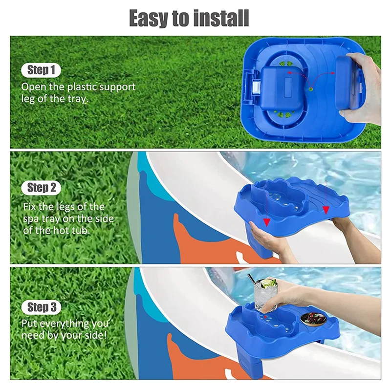 Pool Cup Holder,Detachable Drink Cup Holder and Refreshments Tray Compatible with Intex Most Inflatable Pools A