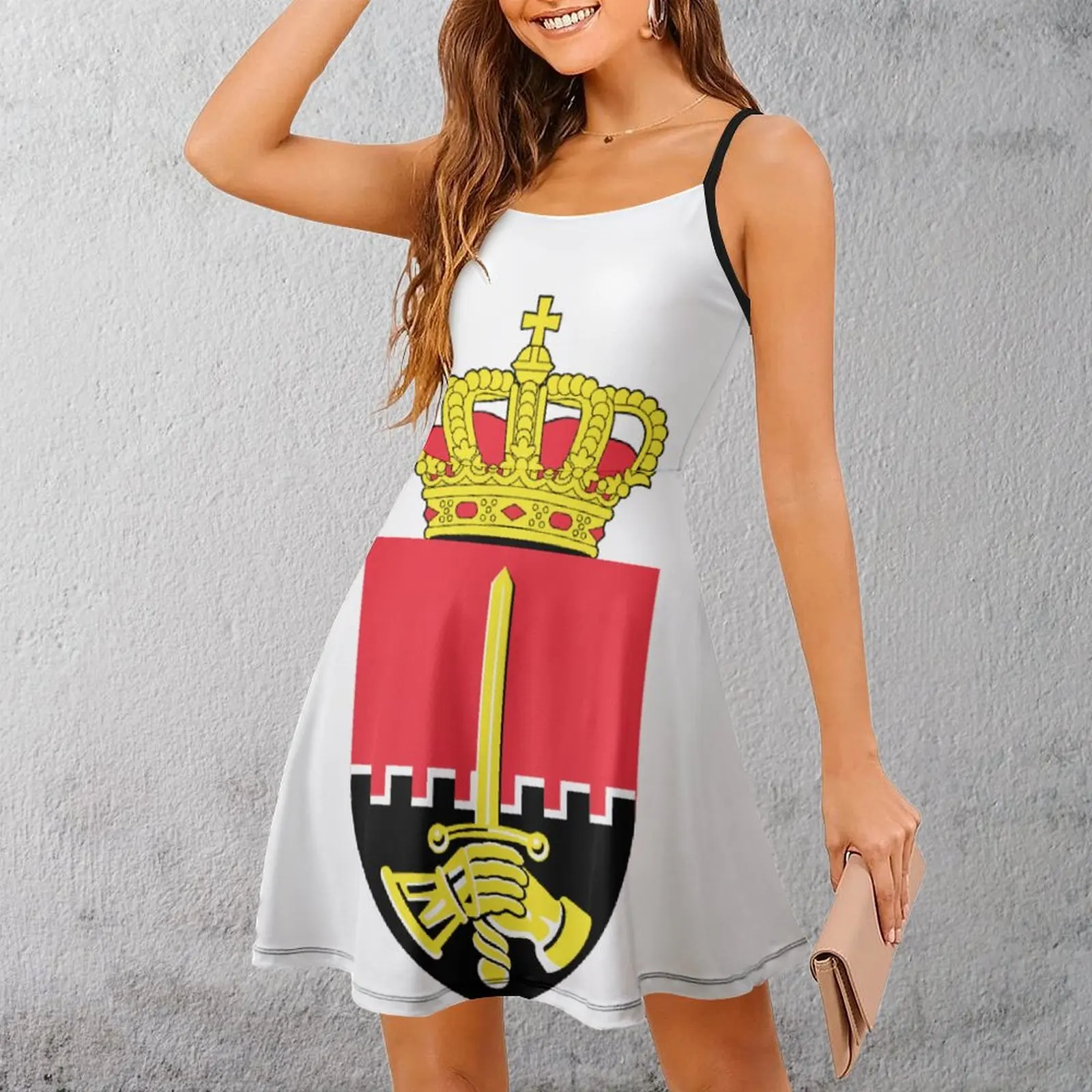 Flag of The Belgian Land Component Women's Sling Dress Casual Suspender Dress Unique Exotic  Woman's Dress  Parties