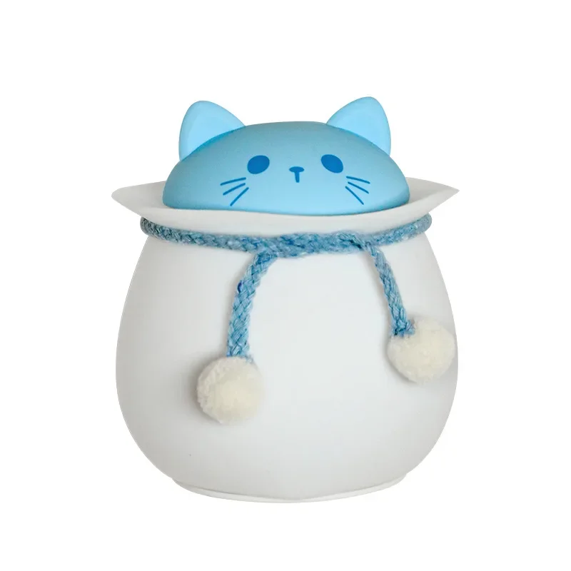 Agradável colorido LED gato coelho silicone luz noturna quarto sala de estar atmosfera luz