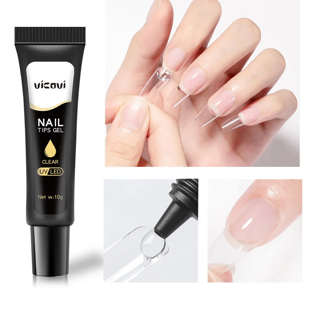 

10g UV/LED Nail Tips Glue Gel for False Nails UV Strong Ahesive Solid Tube Nail Tip Glue Gel Polish Bonder Manicure Supplies