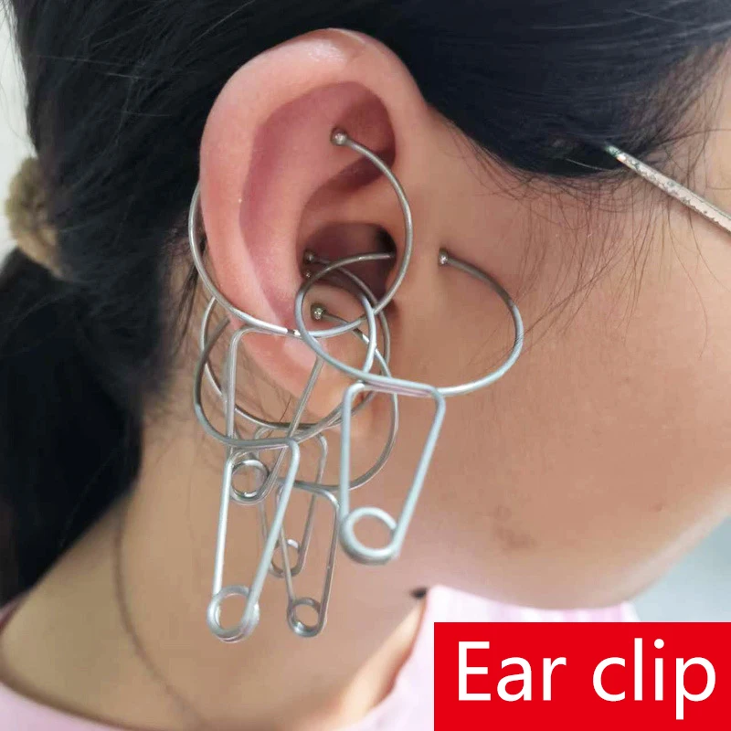 Magnetic Ear Acupuncture Point Clamp Stainless Steel Massage Clip Portable Ear Massager Clip With Ear Acupuncture Points Chart