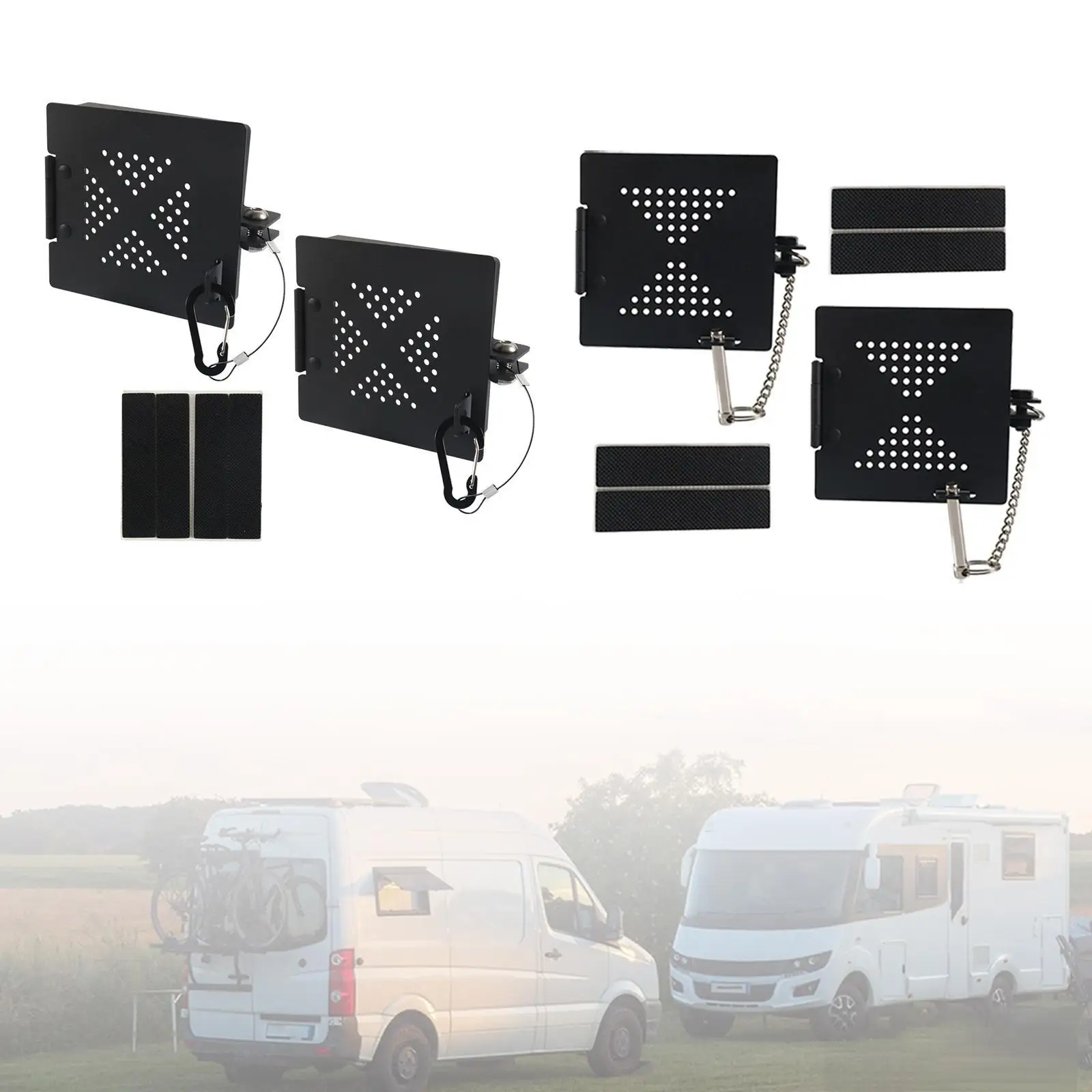 

2Pcs RV Bumpers Cap Cover RV Bumpers End Caps Outside Metal with Vent Holes Travel Trailers Plug End Cap Standard 4 inch