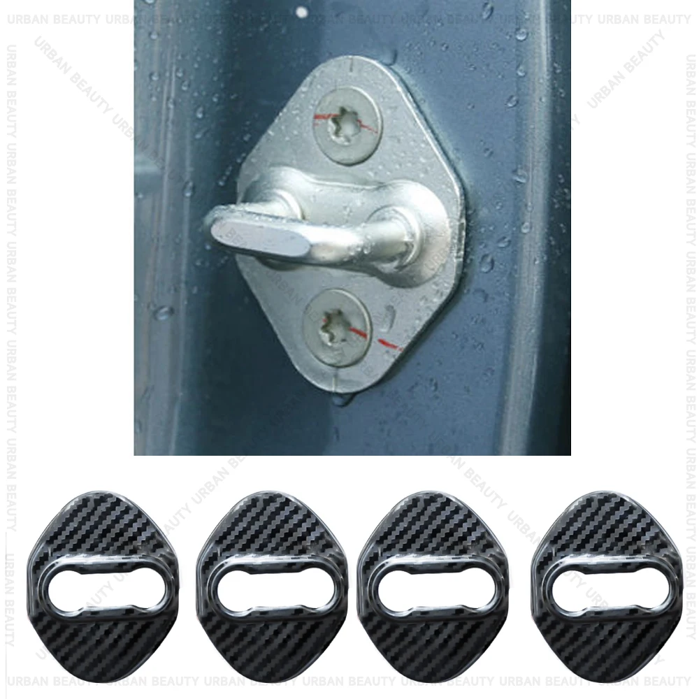 2PCS Car Door Lock Buckle cover Latch Stop Anti Rust Door Lock cover Protect Buckle Cover For Toyota Hiace 1999-2019