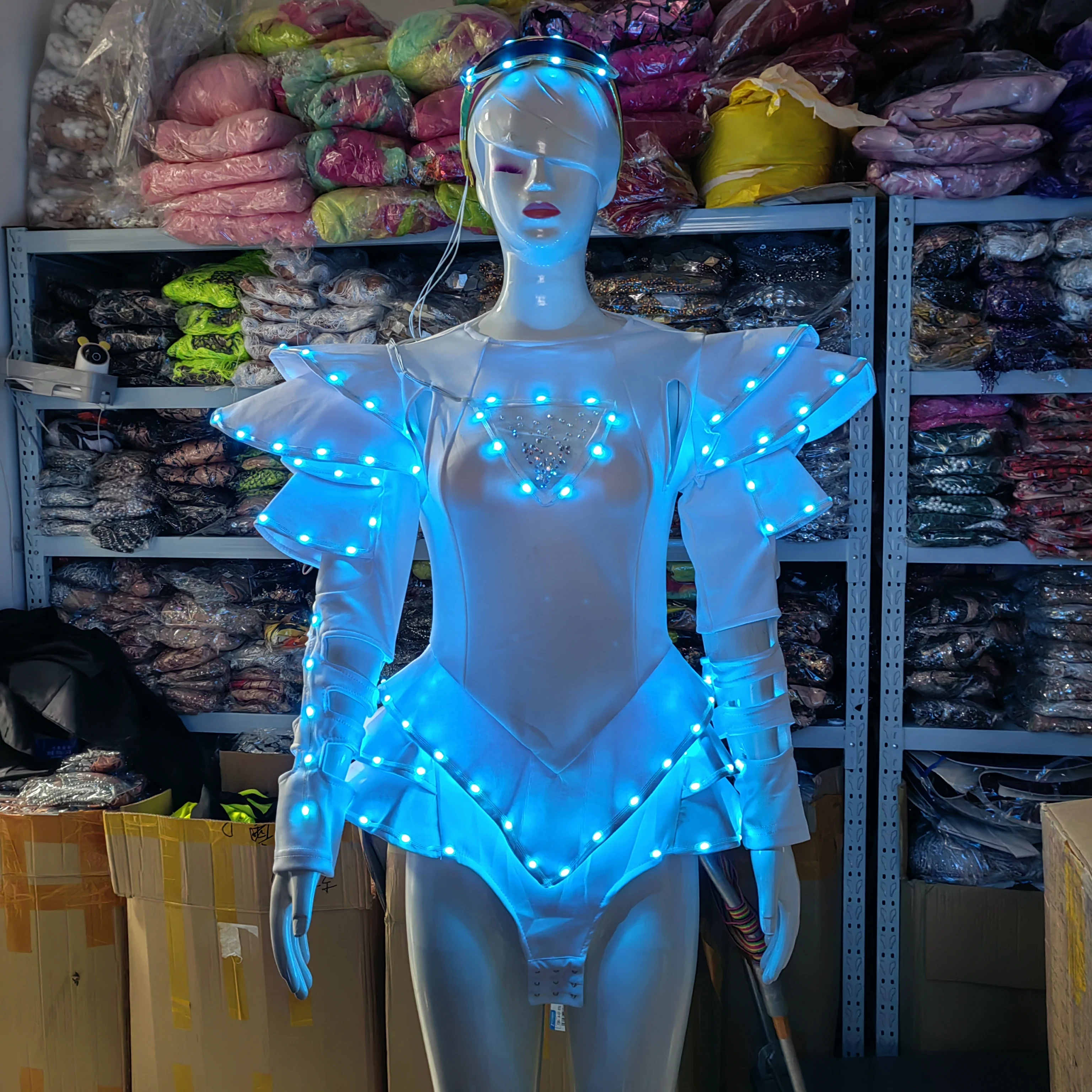 Recém-casado-LED luminoso vestido tutu para senhoras, vestido de dança para casamento, performance de dança sexy