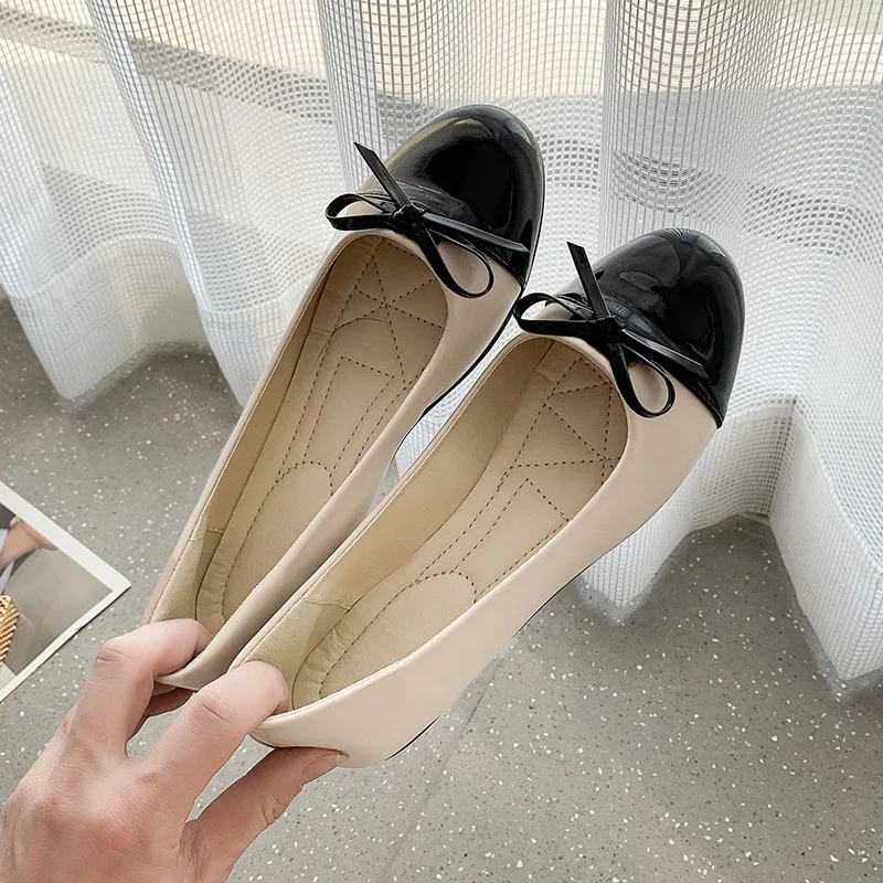 2024 High Quality Black Women\'s Shoes Slip-on Casual Comfortable Butterfly Knot Ladies Shoes Large Size Zapatos Para Mujeres