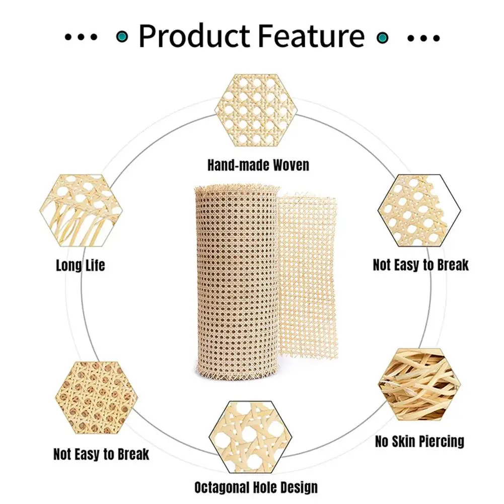 Impermeável plástico Honeycomb Mesh para cadeira e mesa, Rattan Webbing Roll, vime para projetos DIY