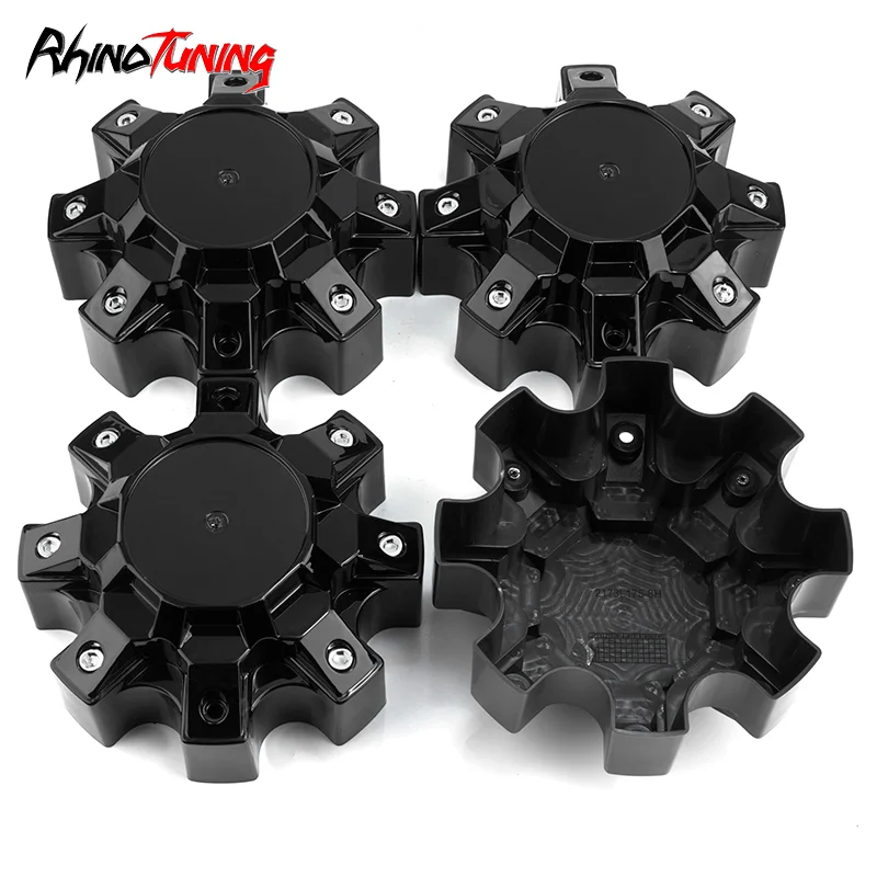 4pcs 173mm/ 6.81in 75mm/ 2.95in Center Cap Cover Wheel Hub  for OFF-ROAD #2173L175-8H-SB Car Accessories High Gloss Black