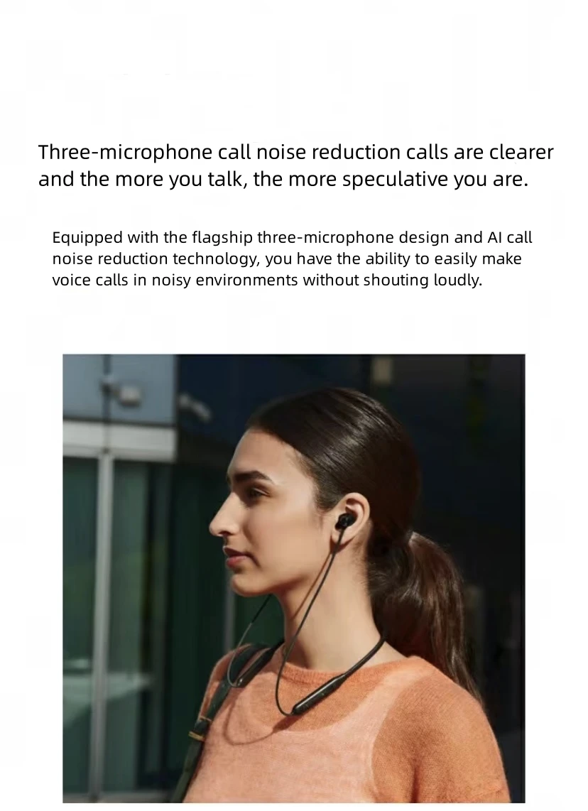 Original OPPO Enco M33 true wireless Bluetooth headset active noise reduction hanging neck music sports headset genuine.