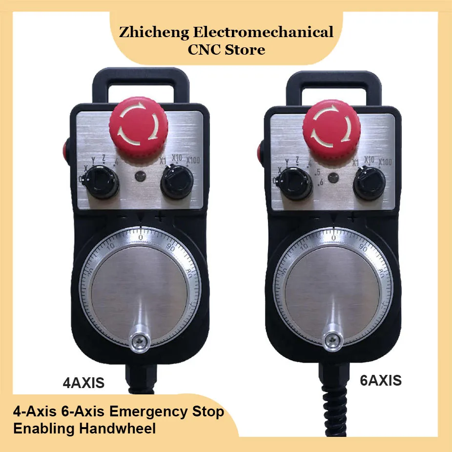 Standard 5v mpg 4-axis 6-axis cnc electronic handwheel mach3 motion control system, emergency stop electronic handwheel