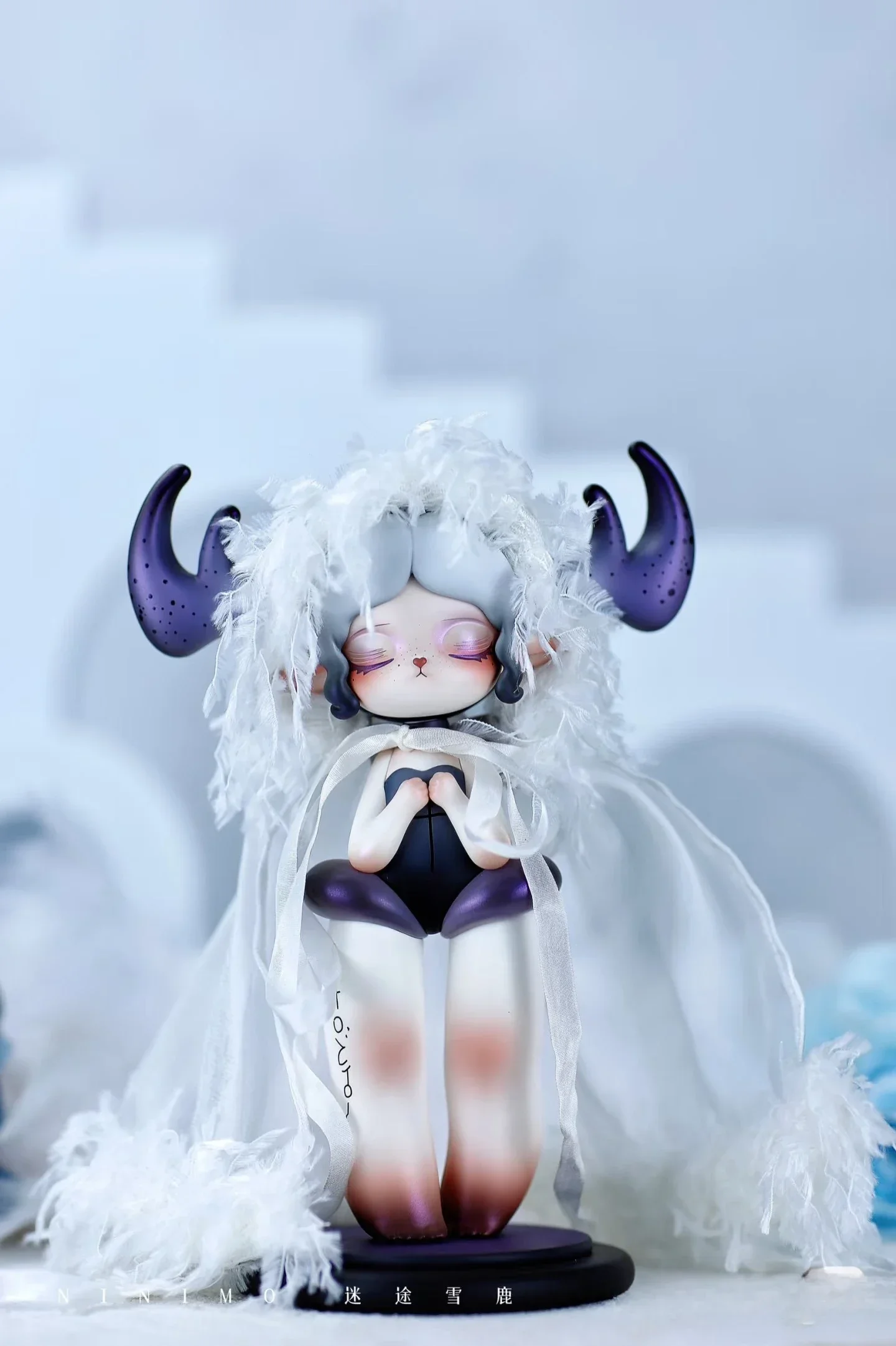 NINIMO White Snake Black Lily Nutcracker Figure Doll Gothic