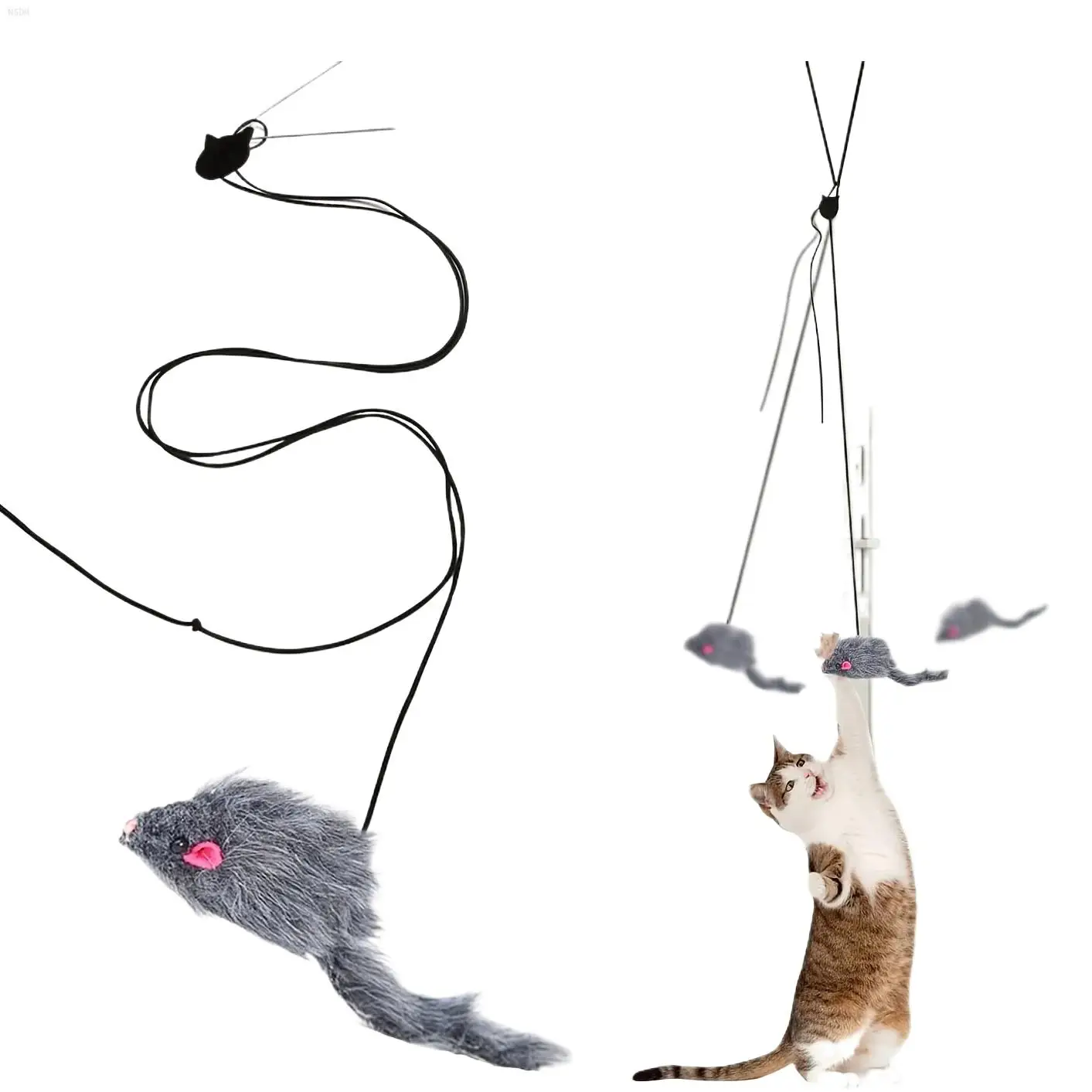

Interactive Door Hanging Toy with Black Mouse Teaser - Entertain and Exercise Your Toy for Indoor s Play Supplies