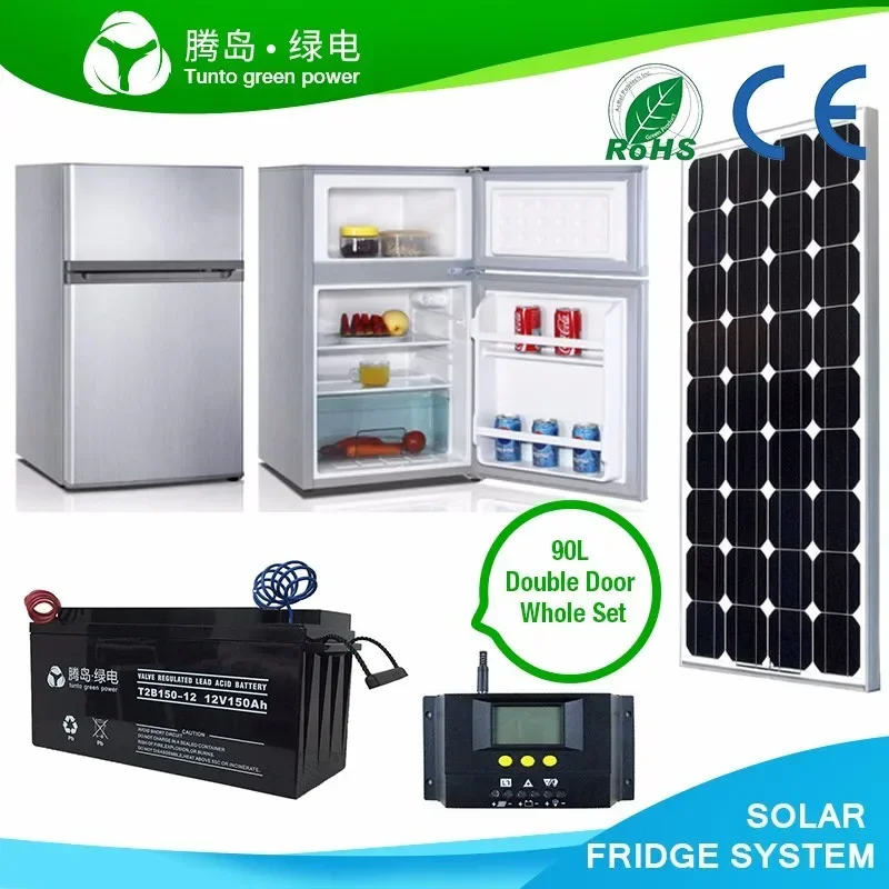 Fácil instalan el refrigerador del congelador del refrigerador del hogar de la energía solar de DC 12V 24V 166L