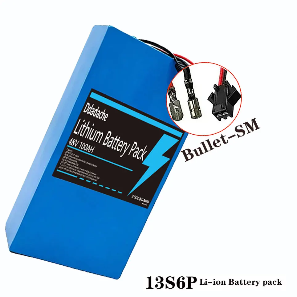 100Ah 48V 100% Nieuwe 13S6P Batterij Originele Lithium Batterij 2000W Citycoco Gemotoriseerde Scooter Batterij Ingebouwde 50A BMS