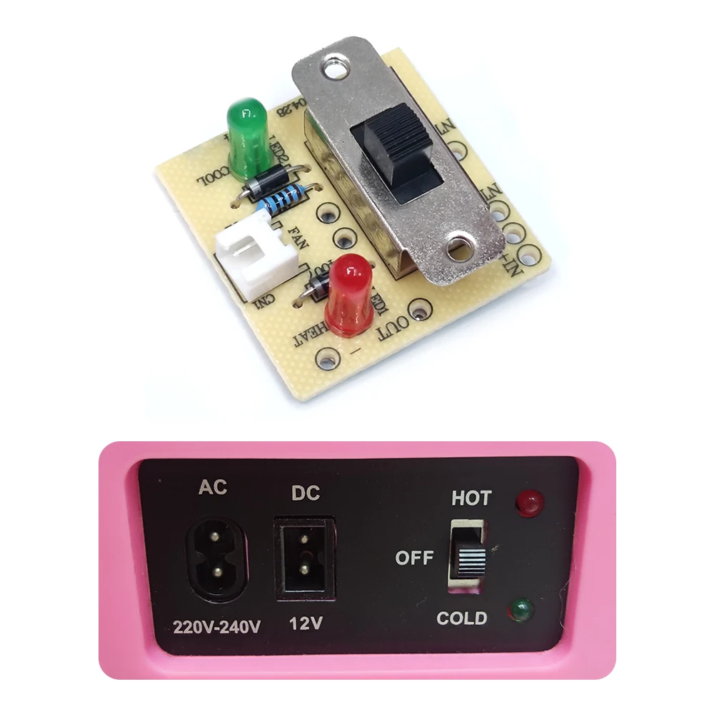 Car refrigerator hot/cold switch board, double switch