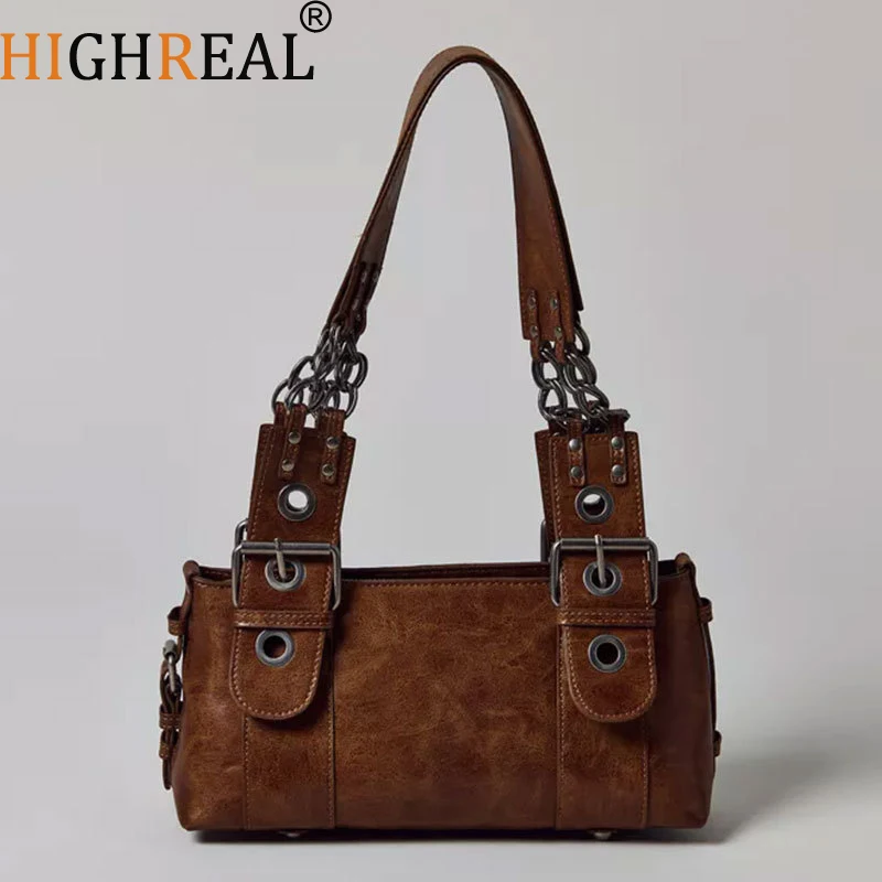 

Retro Fashionable Women's Crossbody Bag Handbag Bowling Single Shoulder Bag Soft PU Leather Square Shape Internal Zipper Pocket