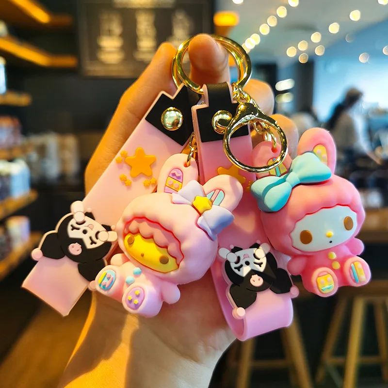 

Anime Melody Key Ring Backpack Pendant Accessories Kuromi Keychain Hello Kitty Kawaii Doll Cinnamoroll Kids Birthday Gifts