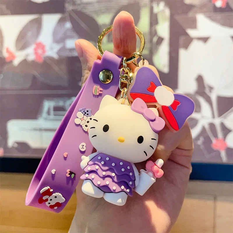 Sanrio Hello Kitty Gelang Gelang Gantungan Kunci Lucu Kitty Kucing Kawaii Anime Boneka Tas Pesona Ponsel Lanyard Mobil Liontin Hadiah Anak Perempuan