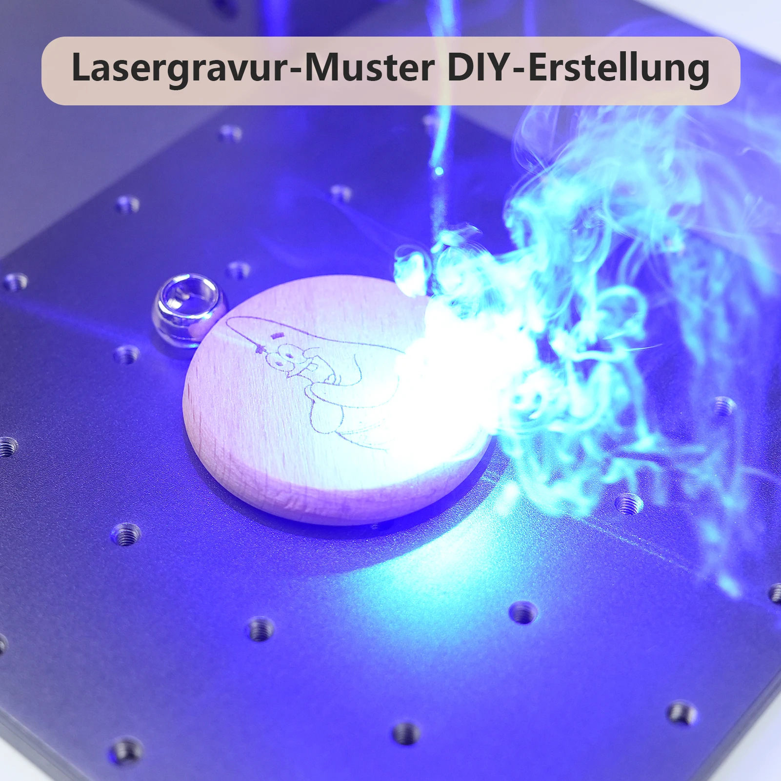 Raymoto DIY اكسسوارات محفورة بالليزر شعار مخصص جولة خشب الزان كيرينغ كيرينغ شخصية قلادة فارغة #3