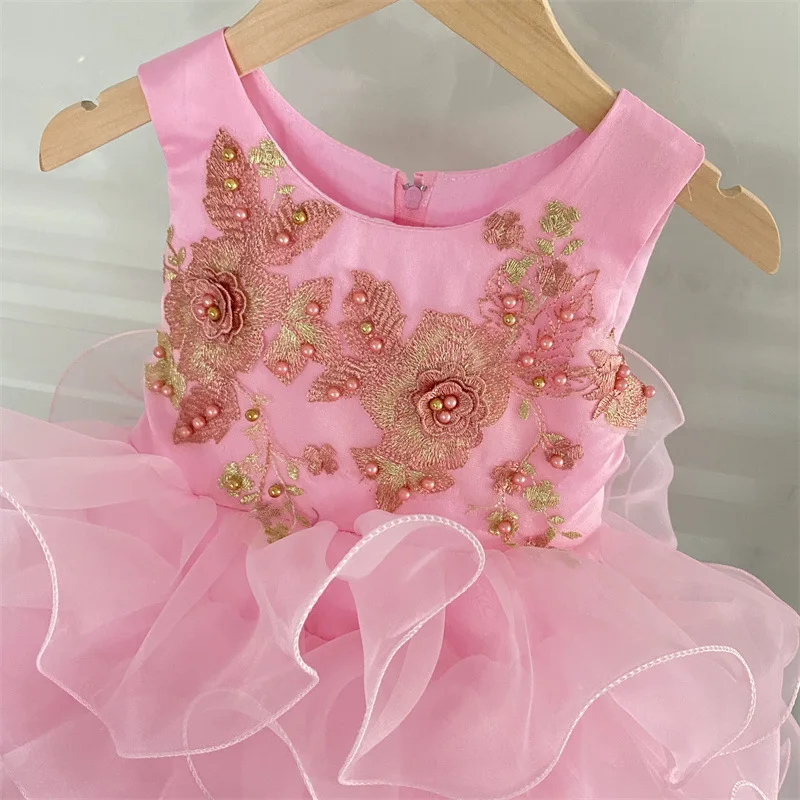 Vestido de baile de babados para meninas, vestido de princesa para meninas de 1 a 5 anos, aniversário, carnaval, festa, crianças, fofas, de alta qualidade