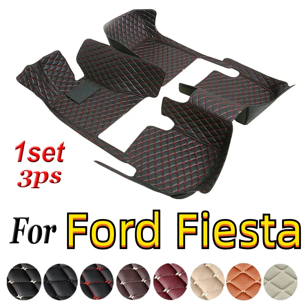 

Custom Car Floor Mat For Ford Fiesta 2000-2023 Years Artificial leather Custom Luxury Carpet Liner Waterproof Anti-Slip