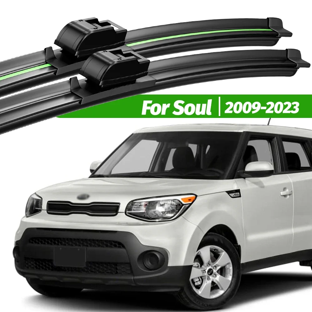 For Kia Soul 2009-2023 2010 2pcs Front Windshield Wiper Blades 2010 2012 2014 2016 2017 2019 2020 Windscreen Window Accessories