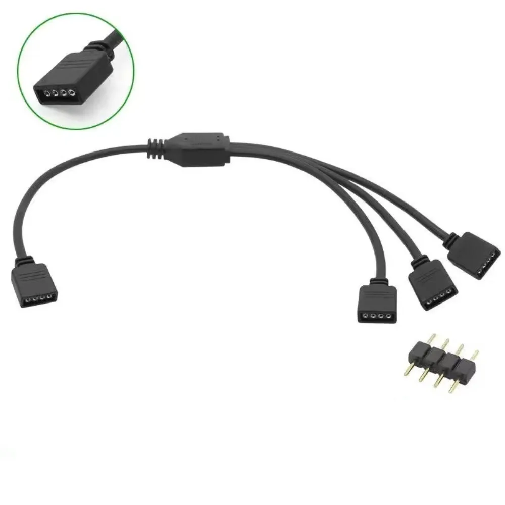 Professional 12V/5V ARGB Extension Cable Female to Female 3Pin RGB Splitter Cord Universal Computer Case Fans Adapter PC Build