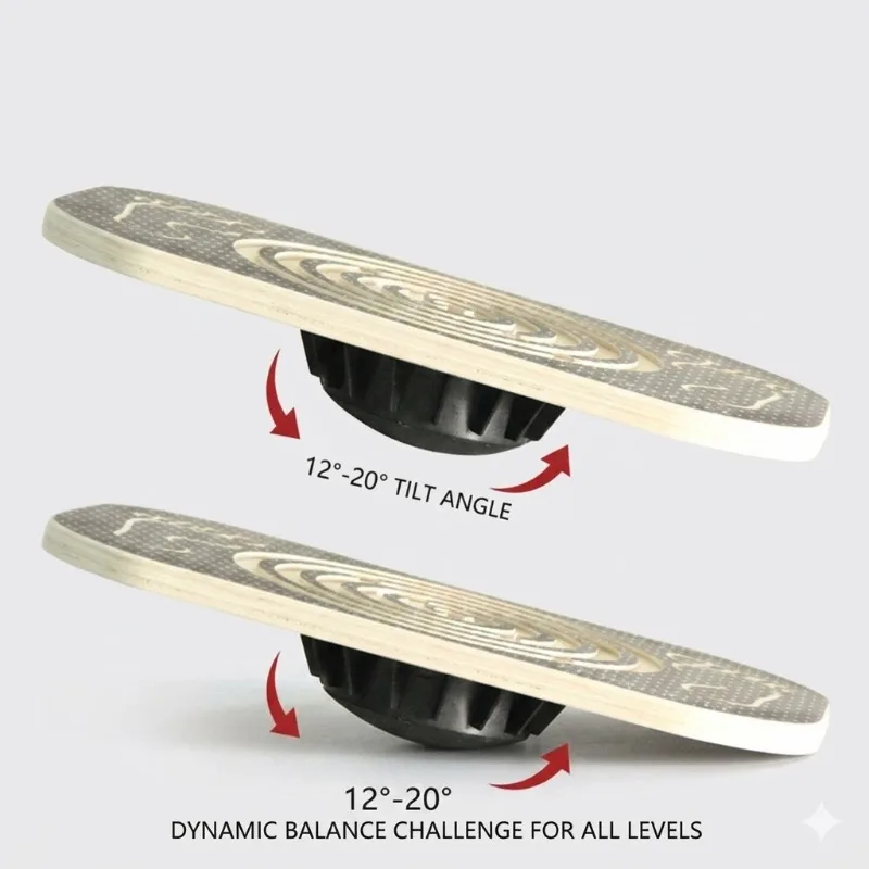 Ergonomic Wood Maze Wobble Board Incline Wedge Calf Stretch Ankle Stability Sensory Training Home Gym Pilates Core Workout