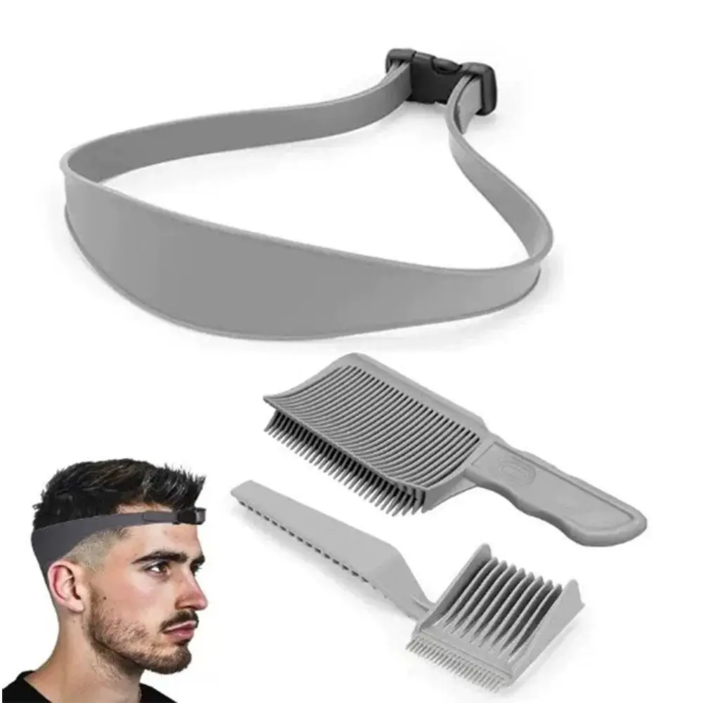 Curved Silicone Hair Straps Collar Shave Template Curved Headband Barber Fade Combs Hair Trimming Guide Barber Tools