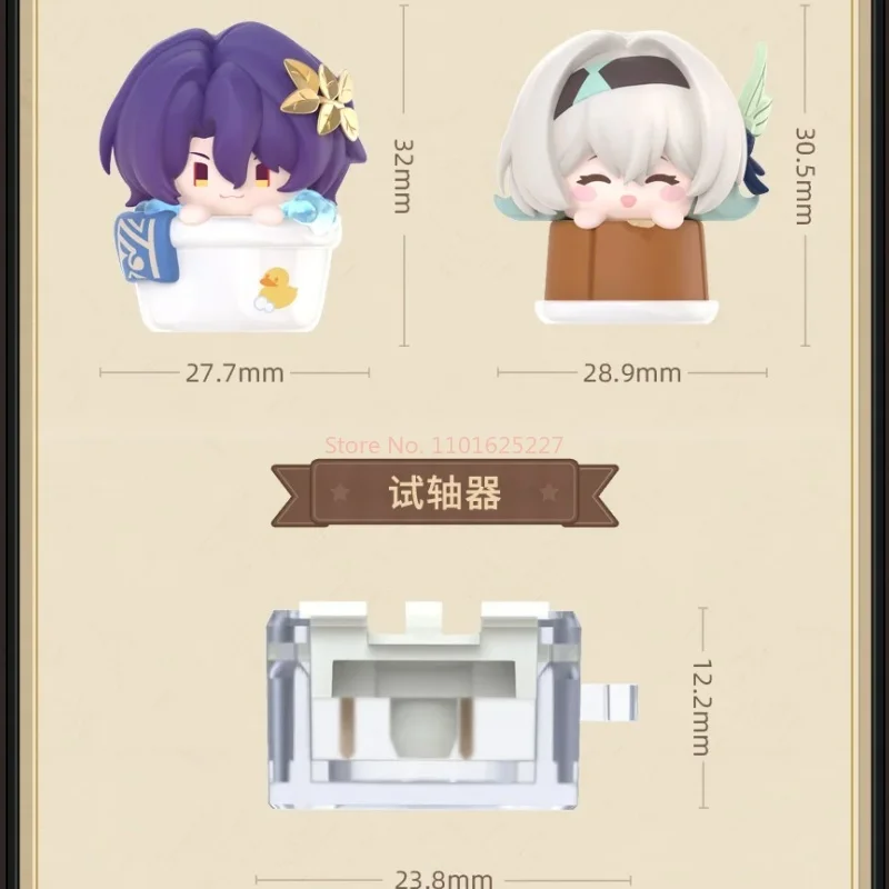 Op voorraad Honkai Star Rail Vingertop Keycaps Serie Gestapelde spoorweg Mini Blind Box Surprise Box Gaming Collectible Figures Bureau