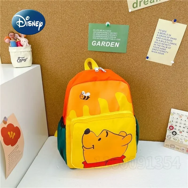 Tas punggung anak perempuan, ransel Disney Winnie Bear, tas sekolah anak-anak imut, kartun, kapasitas besar, tren mode