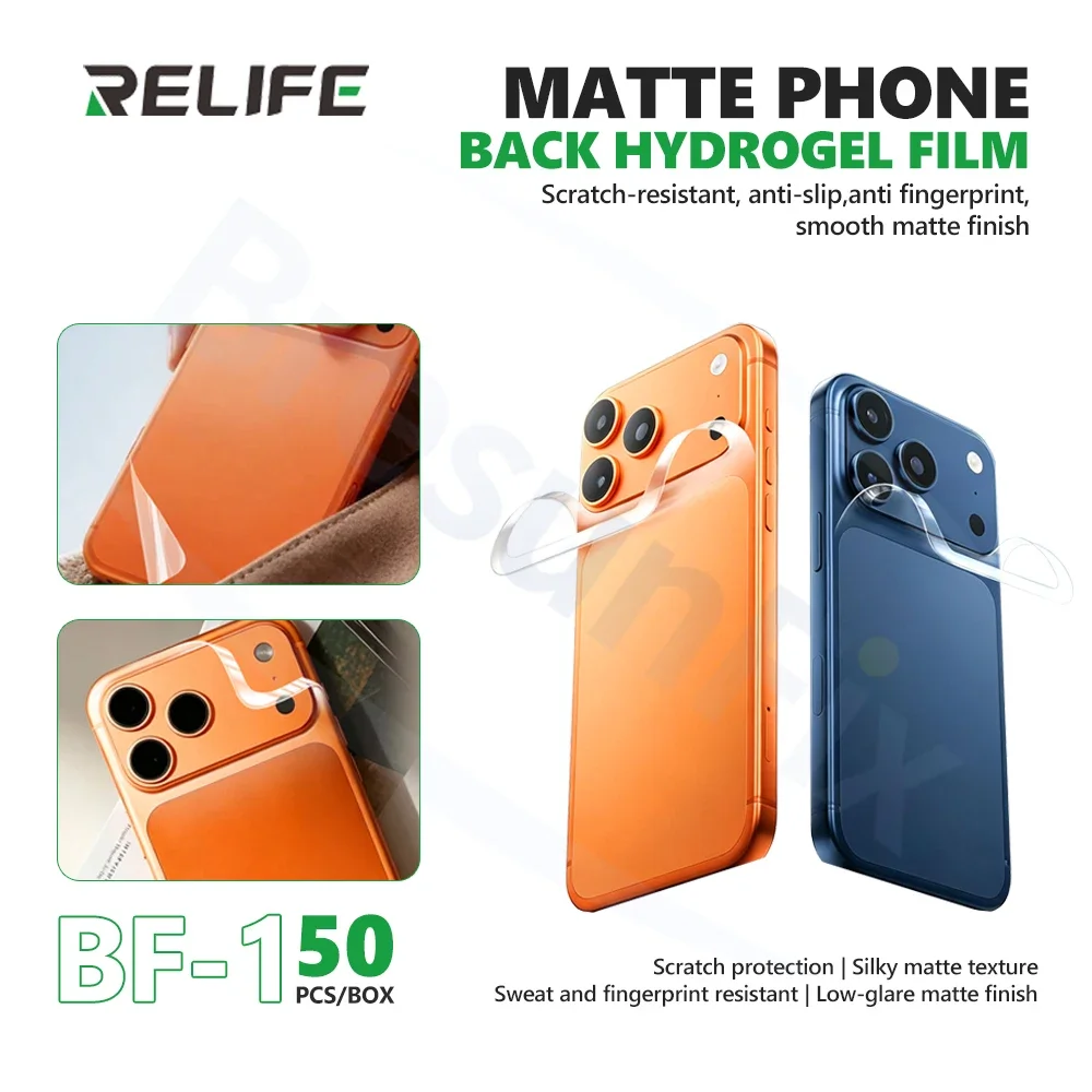RELIFE BF-1 Matte Hydrogel Phone Back Film 50PCS for Cell Phone Repair Back Cover Protection Against Scratches Scuffs Tools