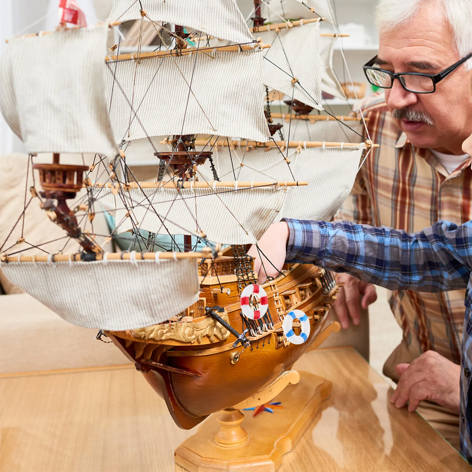 

Набор из 10 миниатюрных декоративных буйков-спасательных кругов из высококачественной смолы, легкие, в морском стиле, для украшения дома, сада, вечеринок, микроландшафтов