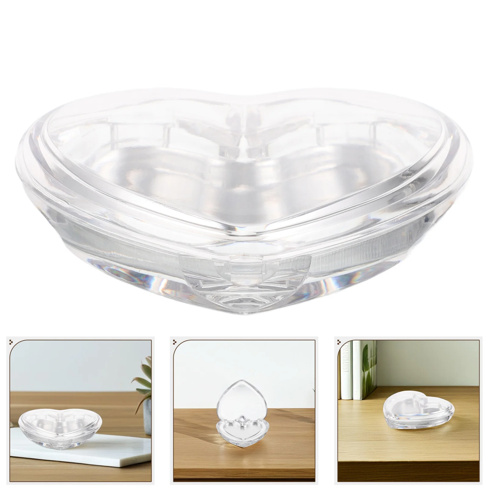 لوحة مكياج على شكل قلب، حاوية شفافة فارغة لبودرة سائبة، خافي عيوب البشرة، صديق للسفر، قابل لإعادة الملء #1