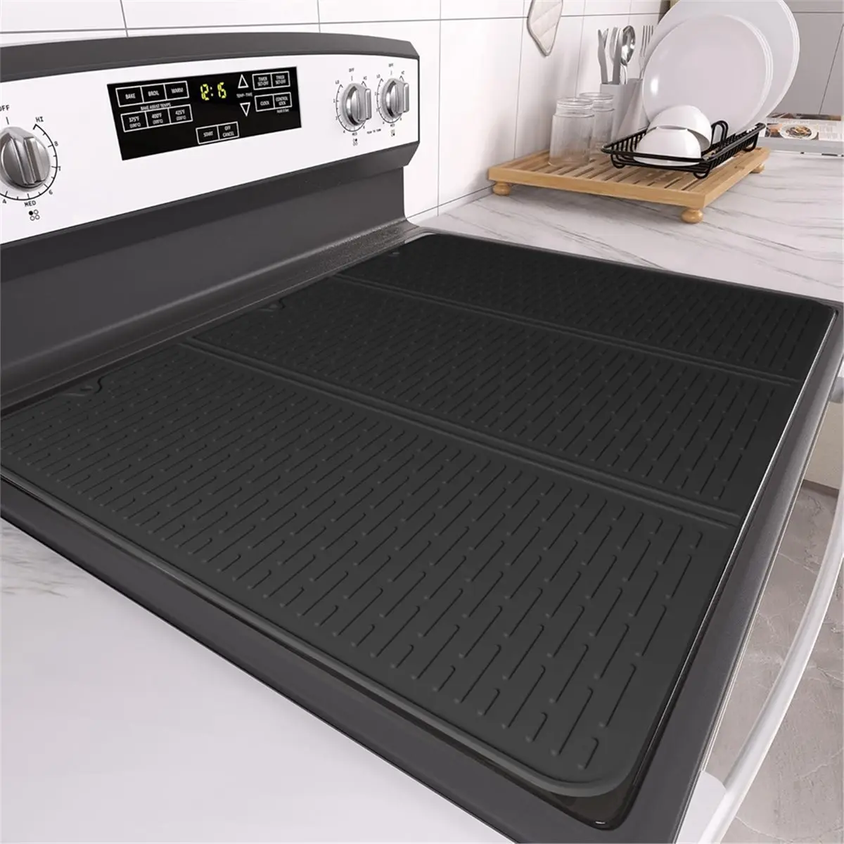 AT16 Stove Top Cover for Electric Stove - Foldable Glass Top Stove Cover Protector,Ceramic Flat Top Stove Cover