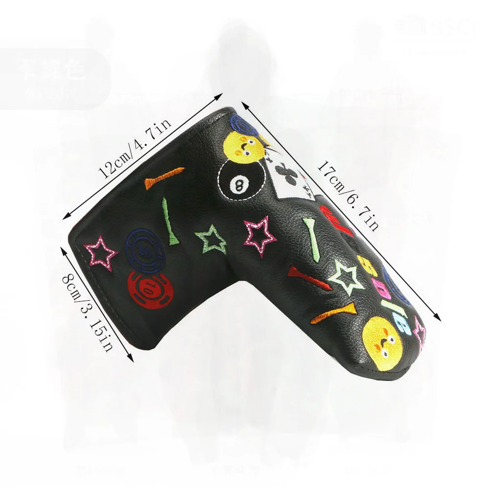 

Новая крышка для клюшки для гольфа, защитный чехол для клюшки со смайликом и полукруглой прямой магнитной застежкой, материал из искусственной кожи