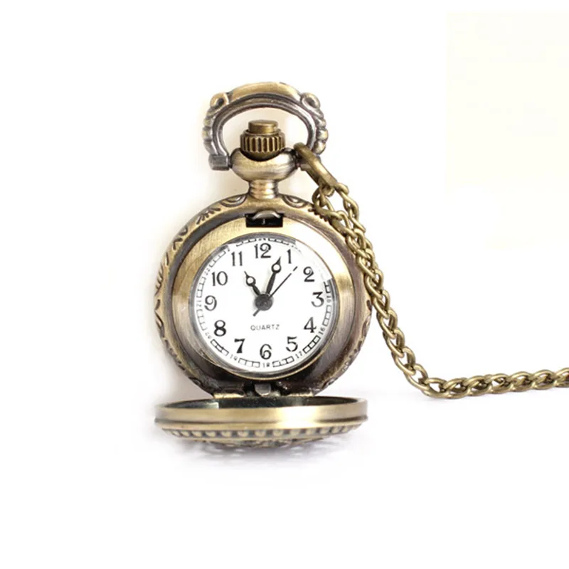 Pocket Watch Women Men Pocket Watch Vintage Small Size Lotus Hollow Out Quartz Clock Necklace Chain Man Watch Watch On Chain