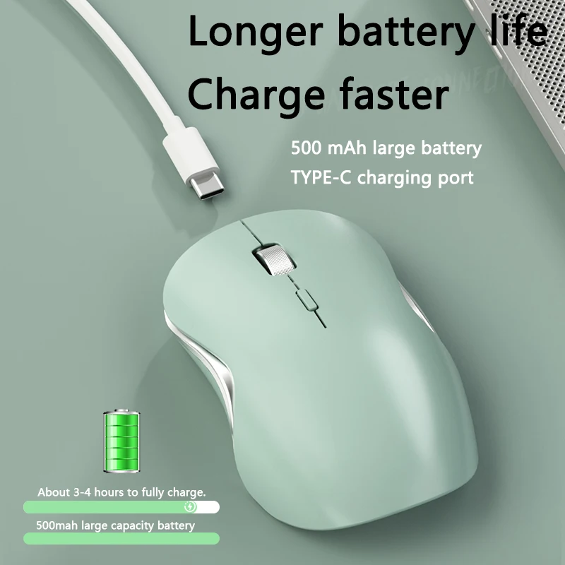 Warvank BG1 Silent Wireless Mouse 500mAh TYPE-C Charging Compact And Portable Suitable For Desktop computer Laptops Office Mouse