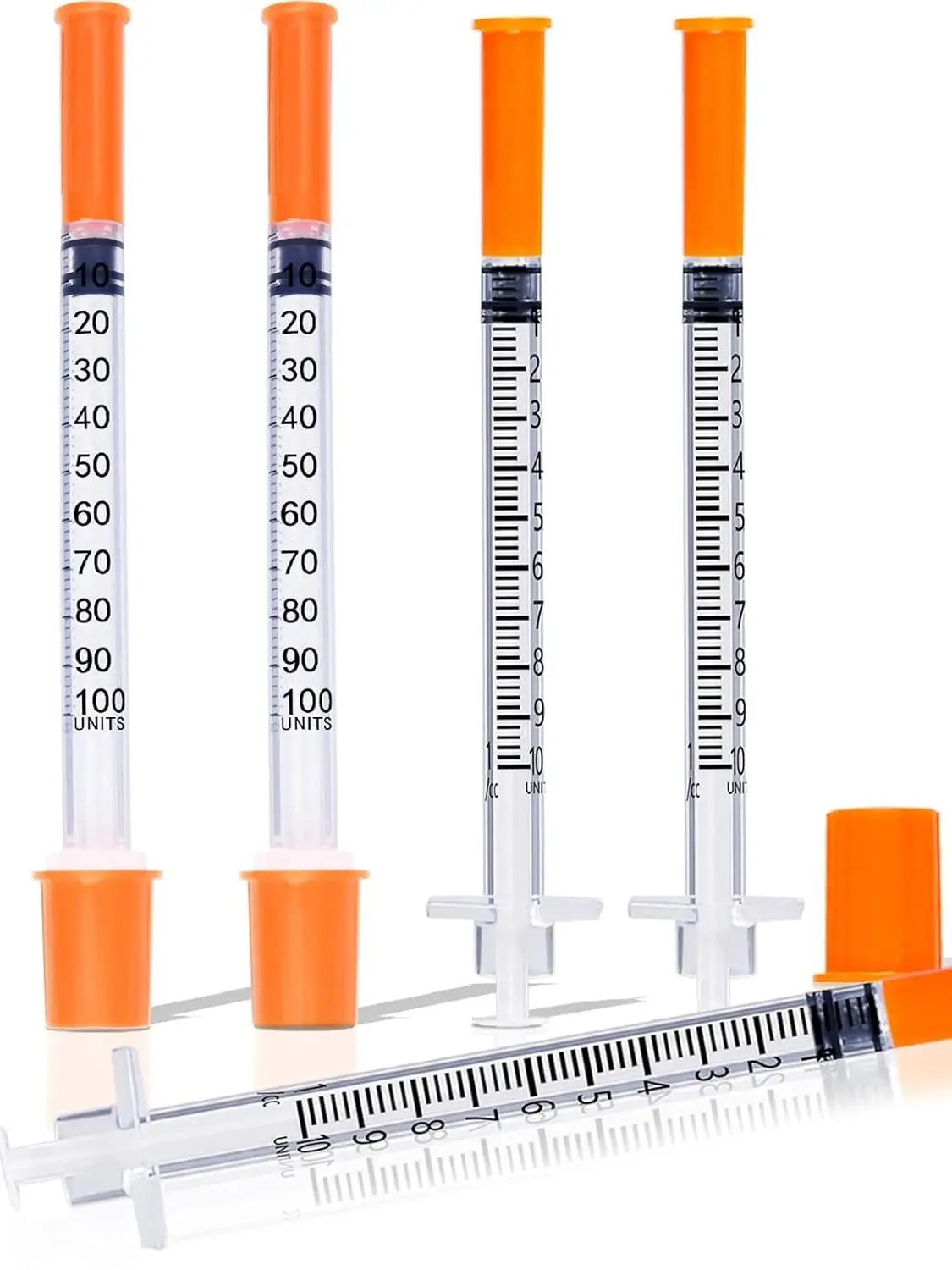 Seringue à insuline stérile de 1ml, 30G x 13mm, avec aiguille de 1/2 pouces, emballée individuellement pour utilisation chez les animaux de compagnie, 100 pièces