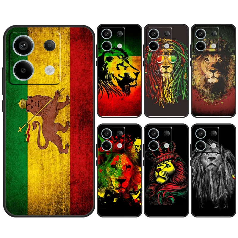 

Rasta Lion Reggae Bob Marleys Case For Xiaomi Redmi Note 13 Pro 12 11 8 9 10 Redmi Note 12S 11S 10S 9S 10C 12C 13C Cover